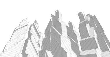 Mimari sanat konseptinde soyut çizgiler, minimum geometrik şekiller. 