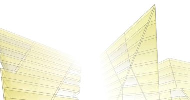 Mimari sanat konseptinde soyut çizgiler, minimum geometrik şekiller. 