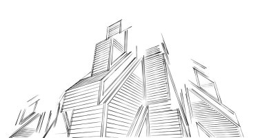 eskiz sanatı, geometrik mimari binalar tasarımı