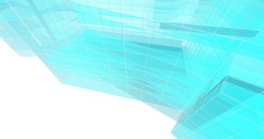 Mimari sanat konseptinde soyut çizgiler, minimum geometrik şekiller. 