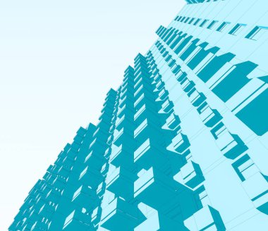 Mimari sanat konseptinde soyut çizgiler, minimum geometrik şekiller. 