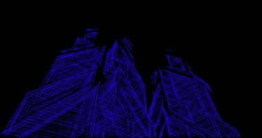 Arkaplanda mimari bina 3d illüstrasyon