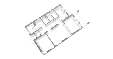 Mimari sanat konseptinde soyut çizgiler, minimum geometrik şekiller. 