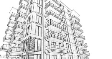 soyut mimari duvar kağıdı tasarımı, dijital konsept arkaplan