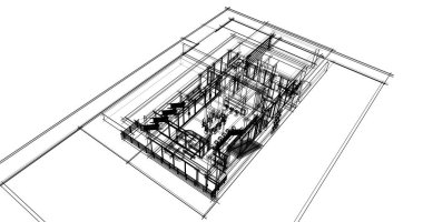 soyut mimari duvar kağıdı tasarımı, dijital konsept arkaplan