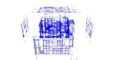 soyut mimari duvar kağıdı tasarımı, dijital konsept arkaplan