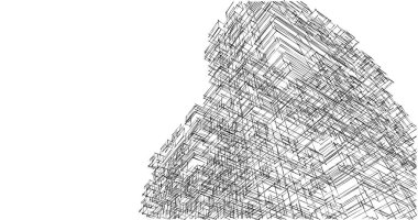 Mimari sanat konseptinde soyut çizgiler, minimum geometrik şekiller. 