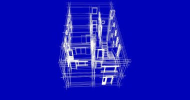 Mimari sanat konseptinde soyut çizgiler, minimum geometrik şekiller. 