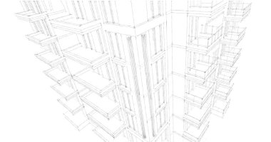 soyut mimari duvar kağıdı tasarımı, dijital konsept arkaplan