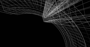 Mimari sanat konseptinde soyut çizgiler, minimum geometrik şekiller. 