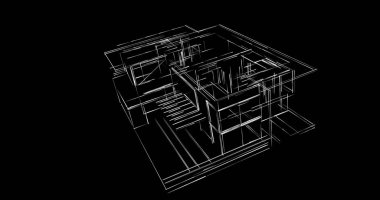 Mimari sanat konseptinde soyut çizgiler, minimum geometrik şekiller. 