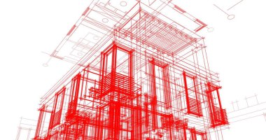 soyut mimari duvar kağıdı tasarımı, dijital konsept arkaplan