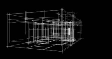 Mimari sanat konseptinde soyut çizgiler, minimum geometrik şekiller. 
