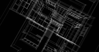 Arkaplanda mimari bina 3d illüstrasyon