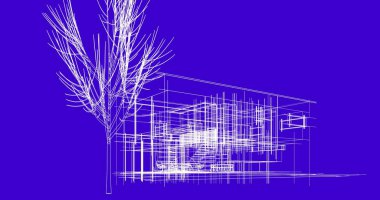 soyut mimari duvar kağıdı tasarımı, dijital konsept arkaplan