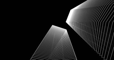 3d mimari duvar kağıdı tasarımı, dijital bina çizimi 