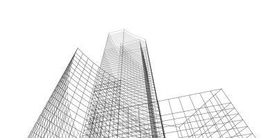 Mimari sanat konseptinde soyut çizgiler, minimum geometrik şekiller. 