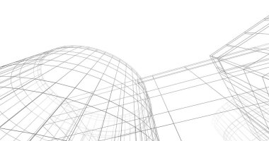 Mimari sanat konseptinde soyut çizgiler, minimum geometrik şekiller. 