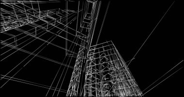 Mimari sanat konseptinde soyut çizgiler, minimum geometrik şekiller. 