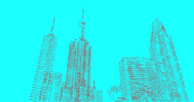 Mimari sanat konseptinde soyut çizgiler, minimum geometrik şekiller. 