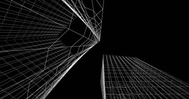 soyut mimari duvar kağıdı tasarımı, dijital konsept arkaplan