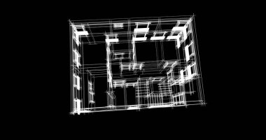 Mimari sanat konseptinde soyut çizgiler, minimum geometrik şekiller. 