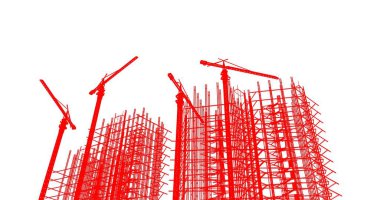 soyut mimari duvar kağıdı tasarımı, dijital konsept arkaplan