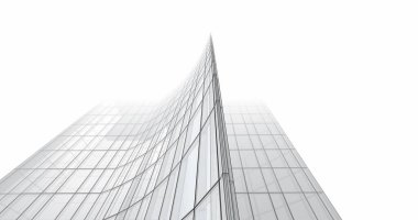 Arkaplanda mimari bina 3d illüstrasyon