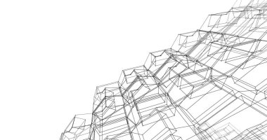 Mimari sanat konseptinde soyut çizgiler, minimum geometrik şekiller. 