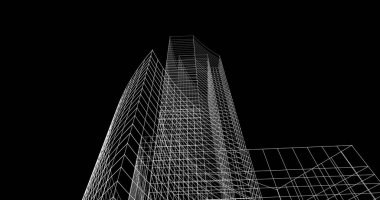 Mimari sanat konseptinde soyut çizgiler, minimum geometrik şekiller. 