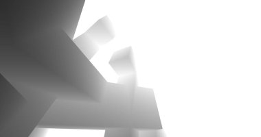 Mimari sanat konseptinde soyut çizgiler, minimum geometrik şekiller. 