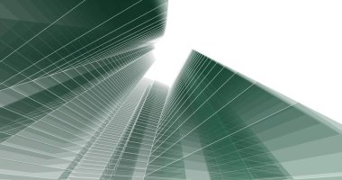 Arkaplanda mimari bina 3d illüstrasyon