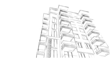 soyut mimari duvar kağıdı tasarımı, dijital konsept arkaplan