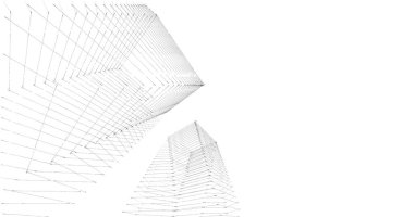 Mimari sanat konseptinde soyut çizgiler, minimum geometrik şekiller. 