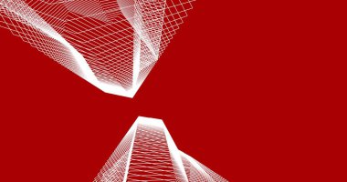 Mimari sanat konseptinde soyut çizgiler, minimum geometrik şekiller. 