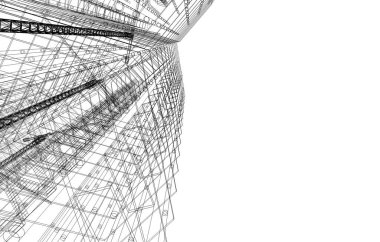 Mimari sanat konseptinde soyut çizgiler, minimum geometrik şekiller. 