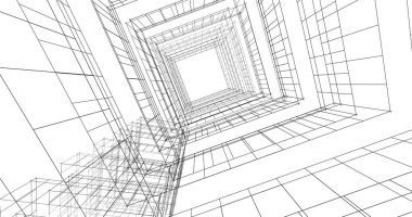 soyut mimari duvar kağıdı tasarımı, dijital konsept arkaplan