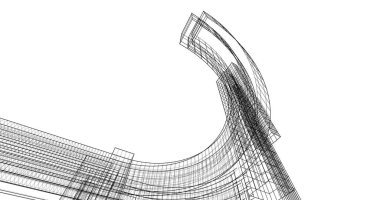 Mimari sanat konseptinde soyut çizgiler, minimum geometrik şekiller. 