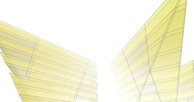 Mimari sanat konseptinde soyut çizgiler, minimum geometrik şekiller. 