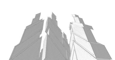 Mimari sanat konseptinde soyut çizgiler, minimum geometrik şekiller. 