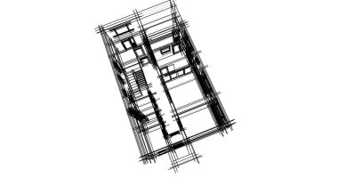 Mimari sanat konseptinde soyut çizgiler, minimum geometrik şekiller. 