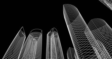 soyut mimari duvar kağıdı tasarımı, dijital konsept arkaplan