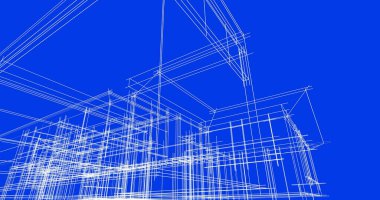 Mimari sanat konseptinde soyut çizgiler, minimum geometrik şekiller. 