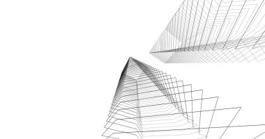 Mimari sanat konseptinde soyut çizgiler, minimum geometrik şekiller. 