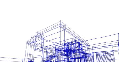 Mimari sanat konseptinde soyut çizgiler, minimum geometrik şekiller. 