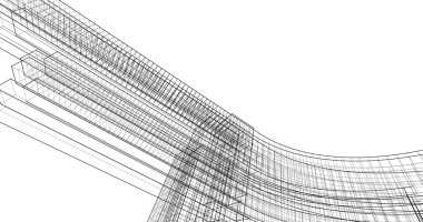 Mimari sanat konseptinde soyut çizgiler, minimum geometrik şekiller. 