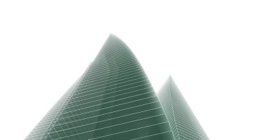 Arkaplanda mimari bina 3d illüstrasyon