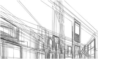 soyut mimari duvar kağıdı tasarımı, dijital konsept arkaplan