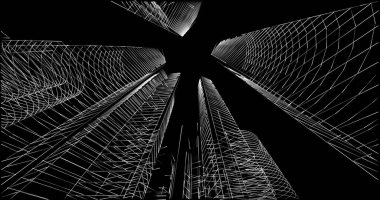 soyut mimari duvar kağıdı tasarımı, dijital konsept arkaplan