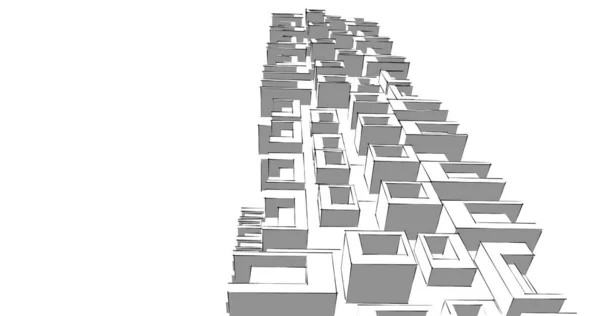 建筑墙纸设计 数字概念背景 — 图库照片